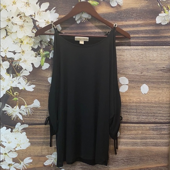 MICHAEL KORS Cold-shoulder Chain-link Blouse - Picture 3 of 7